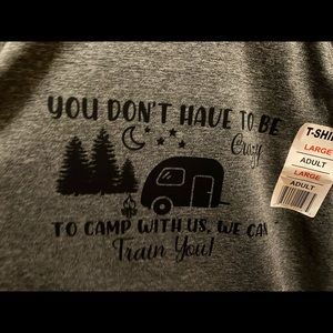 Mens large camping T-shirt